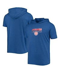 Men's New Era Heathered Royal Chicago Cubs Hoodie T-shirt