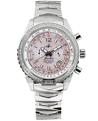 Abingdon Co. Women's Jackie Chronograph Multifunctional Silver-Tone Stainless Steel Bracelet Watch 41-1/2mm