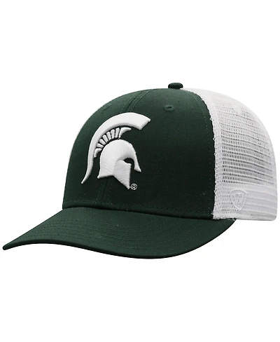 Men's Top of the World Green, White Michigan State Spartans Trucker Snapback Hat