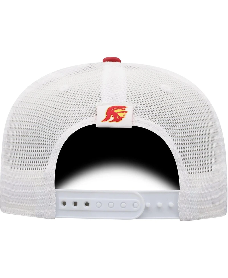 Men's Top of the World Cardinal, White Usc Trojans Trucker Snapback Hat