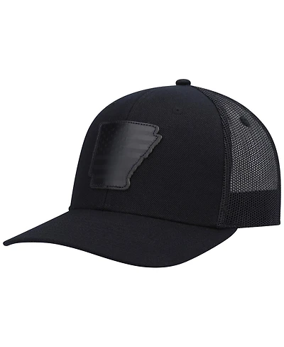 Men's Local Crowns Arkansas Blackout State Patch Trucker Snapback Hat