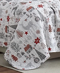 Southshore Fine Linens Holly Jolly Lane Oversized Reversible 6-Pc. Quilt Set
