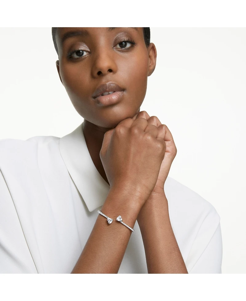 Swarovski Attract Soul Heart Rhodium Plated Bangle