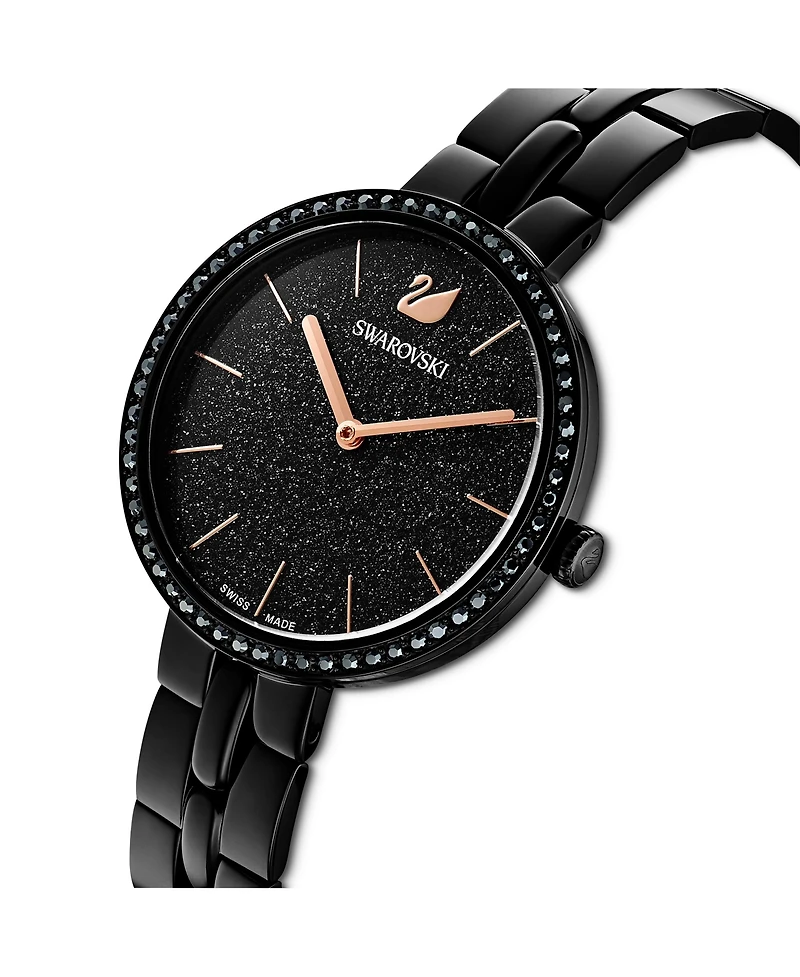 Swarovski Cosmopolitan Black Metal Bracelet Watch, 31.75 mm
