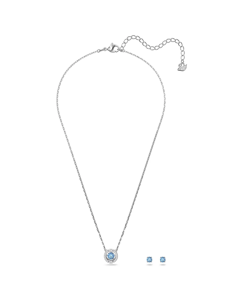 Swarovski Sparkling Dance Round Cut Rhodium Plated Set