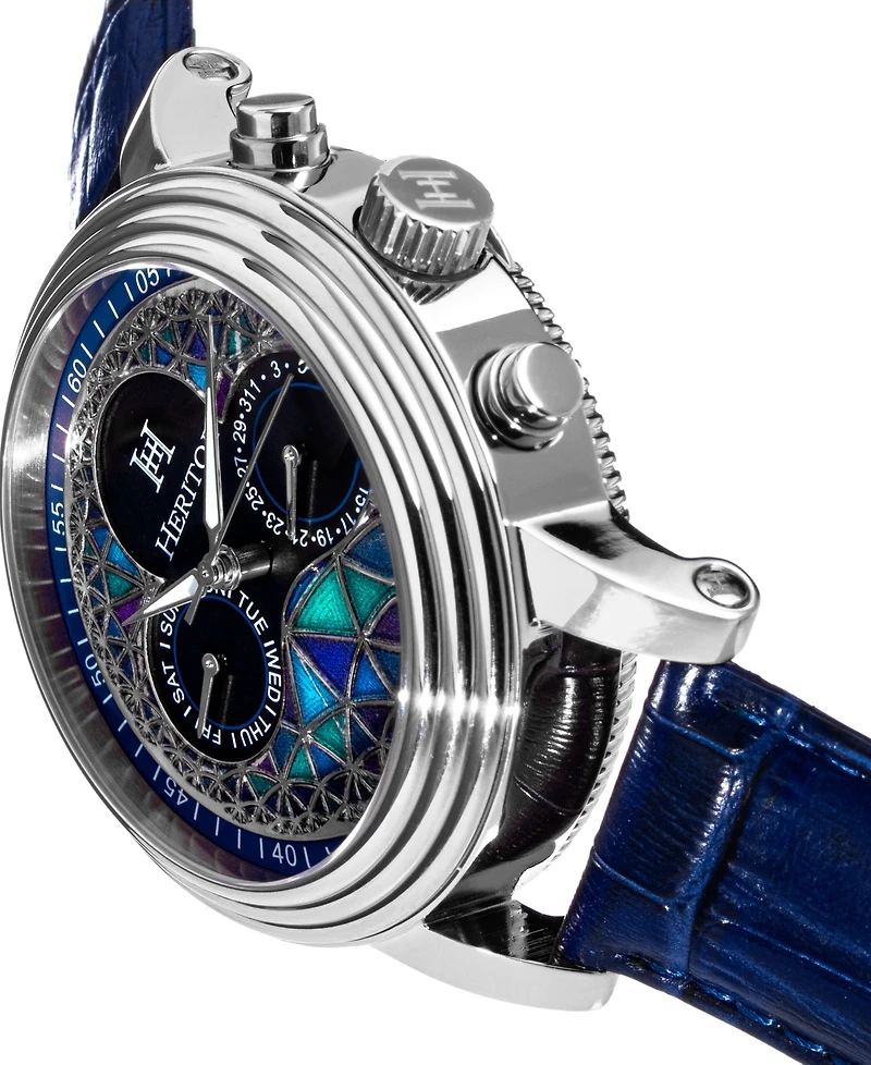 Heritor Automatic Men's Legacy Leather-Band Watch w/Day/Date