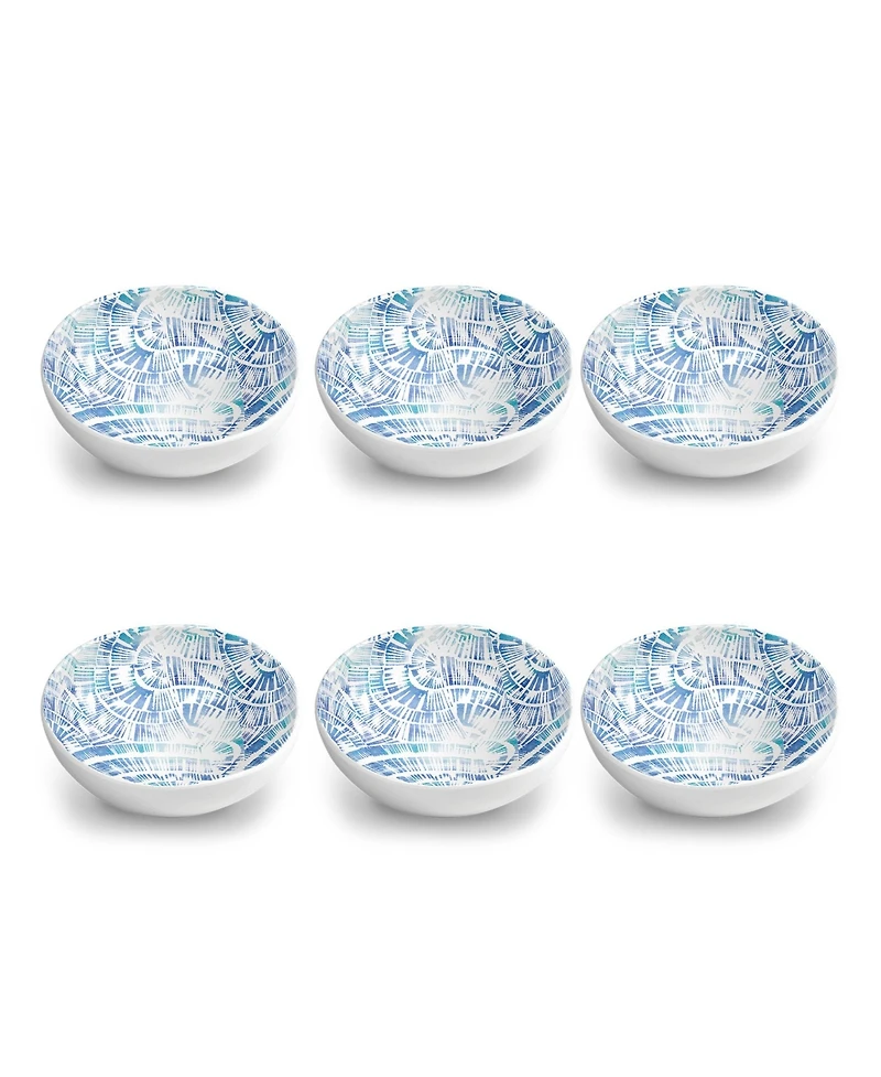 Abode Homewares Melamine Coastal Scallops Bowls, Set of 6