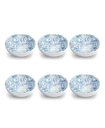 Abode Homewares Melamine Coastal Scallops Bowls, Set of 6