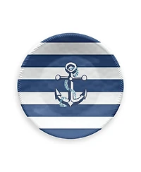 Abode Homewares Nautical Anchor 6-Piece Salad Plate Set, 8.5"