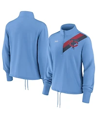 Women's Nike Light Blue Minnesota Twins 1965 Cooperstown Collection Rewind Stripe Performance Half-Zip Pullover