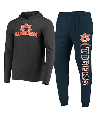 Men's Concepts Sport Navy, Charcoal Auburn Tigers Meter Long Sleeve Hoodie T-shirt and Jogger Pants Set