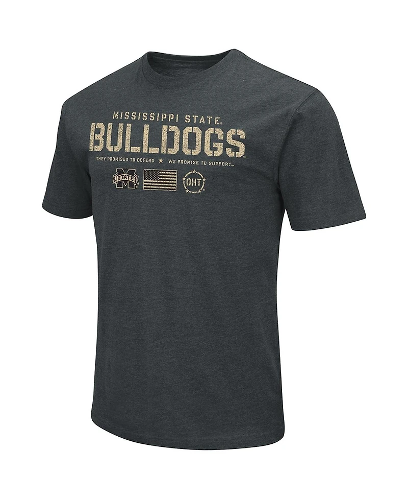 Men's Colosseum Heathered Black Mississippi State Bulldogs Oht Military-Inspired Appreciation Flag 2.0 T-shirt