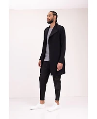 Ron Tomson Men's Modern Asymmetrical Raw Edge Rebel Cardigan Sweater