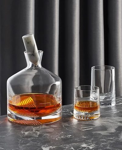 Nude Glass Alba Whisky Carafe with Glasses, Set of 3