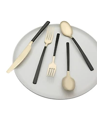 Cambridge Silversmiths Beacon Two Tone Black-Gold Satin 20-Piece Flatware Set, Service for 4