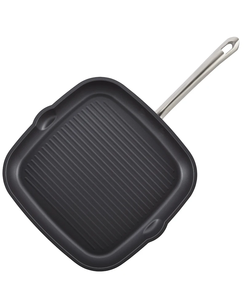 Anolon Accolade Forged Hard-Anodized Nonstick Square Grill Pan, 11-Inch, Moonstone