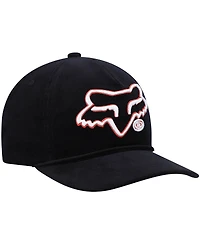 Men's Black Fox Racing Brushed Snapback Hat