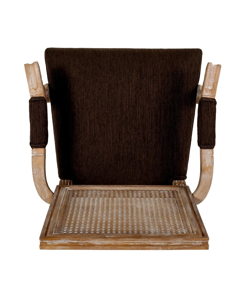 Maria French Country Wood and Cane Upholstered Dining Chair Set, 2 Piece