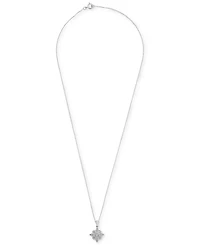Diamond Cluster 18" Pendant Necklace (1/10 ct. t.w.) in Sterling Silver, Created for Macy's