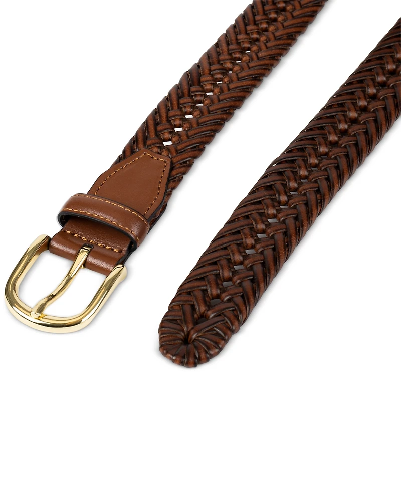 Club Room Men's Hand-Laced Braided Belt, Created for Macy's