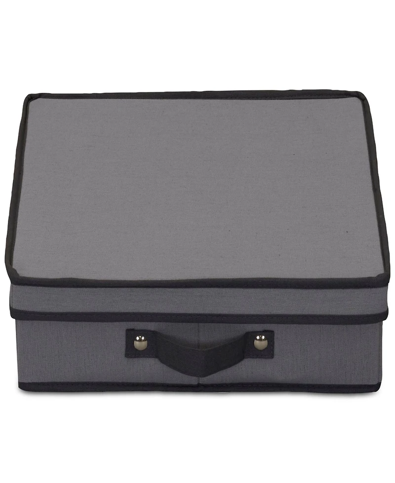 Household Essentials Charger Plate Storage Box, Windowed Clear Front Panel