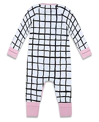 Earth Baby Outfitters Baby Girls 2 Way Zippy Grid Coverall