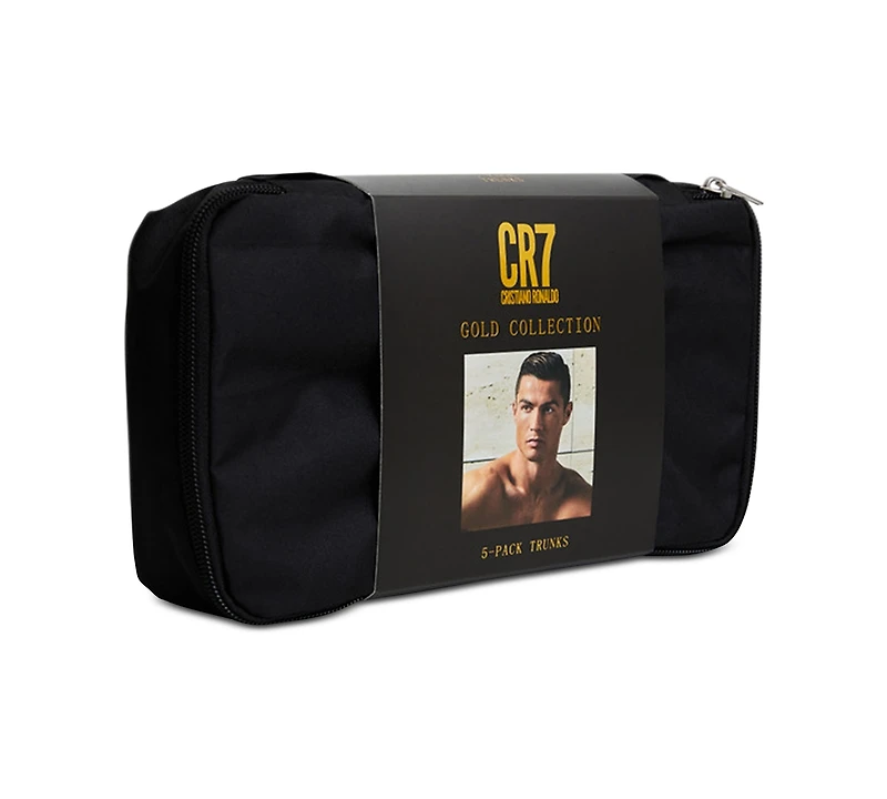 CR7 Cristiano Ronaldo Men's Trunk, Pack of 5 with Travel Bag
