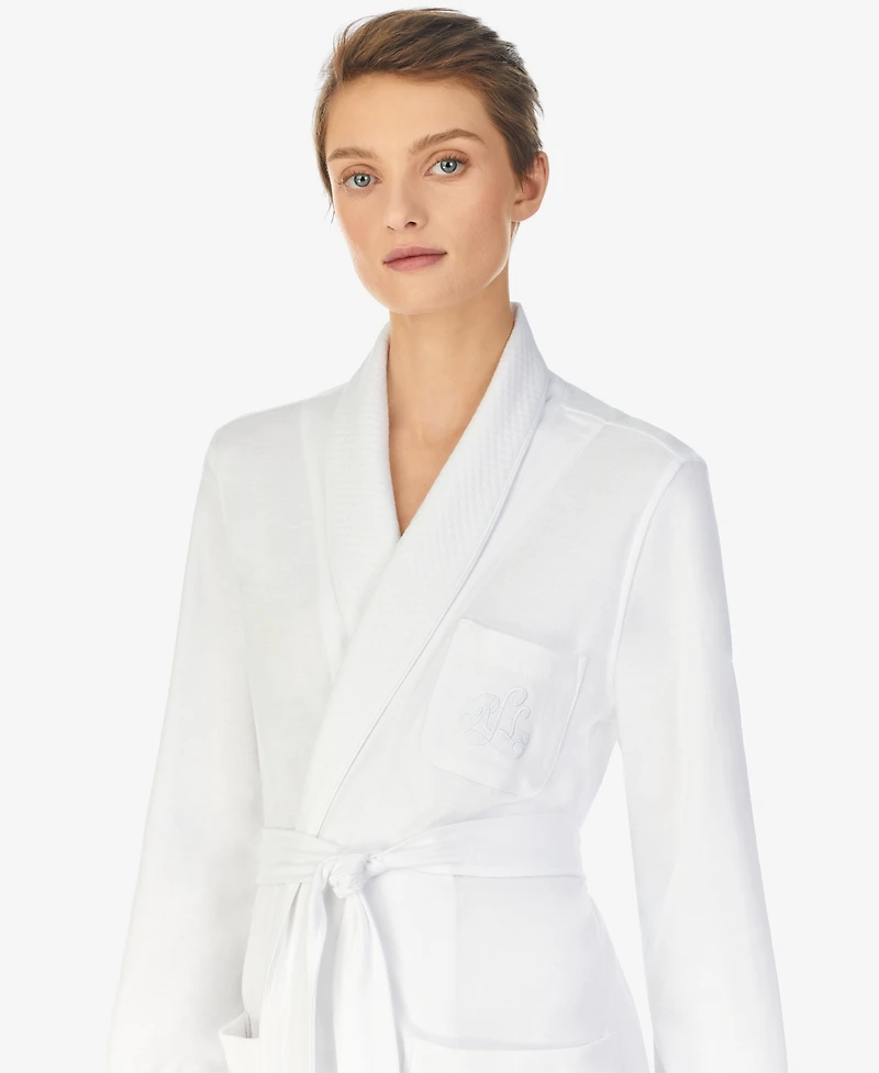 Lauren Ralph Quilted Shawl Collar Short Robe