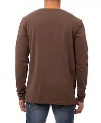 X-Ray Men's Soft Stretch Henley Neck Long Sleeve T-shirt