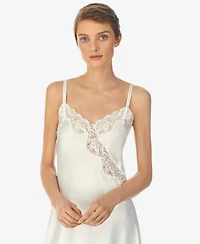 Lauren Ralph Lauren Lace-Trim Satin Chemise Nightgown Lingerie