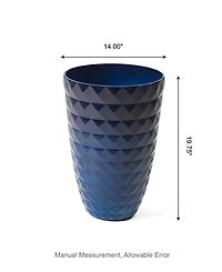 Glitzhome Oversized Faux Ceramic Textured Tall Pot Planter, Set of 2