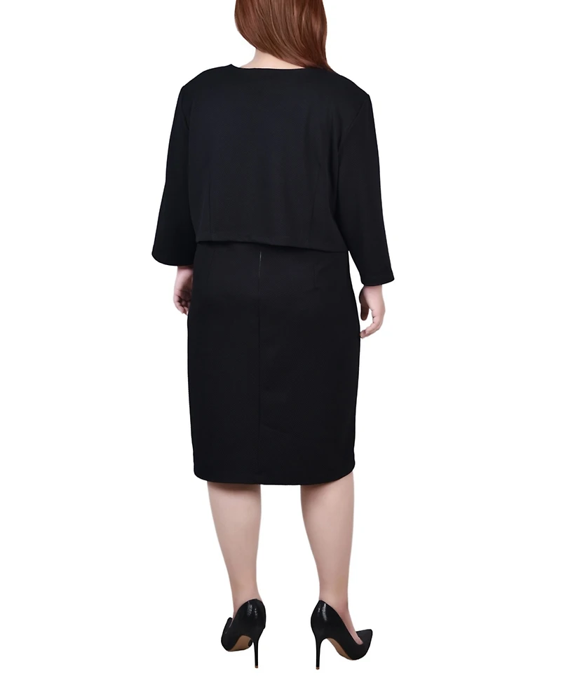 Ny Collection Plus Jacket and Dress, 2 Piece Set