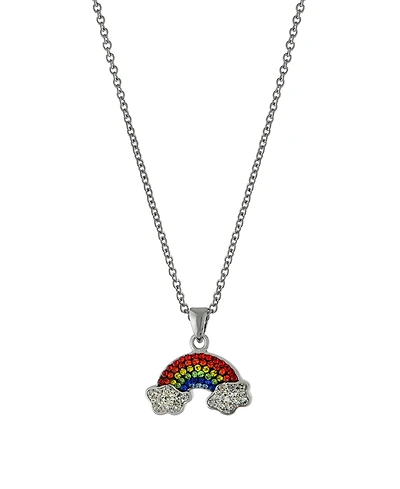 Women's Crystal Rainbow and Cloud Pendant Necklace