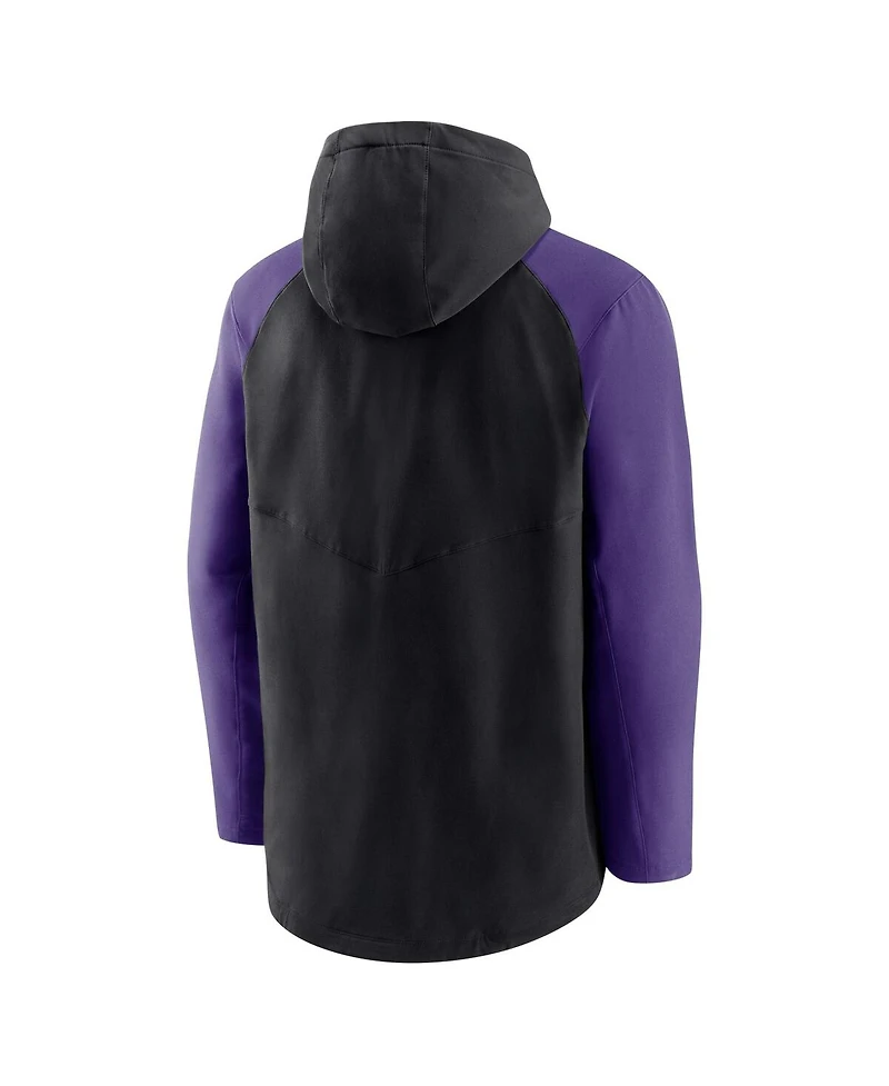 Men's Nike Black, Purple Colorado Rockies Authentic Collection Performance Raglan Full-Zip Hoodie
