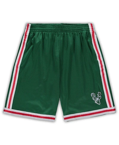 Men's Mitchell & Ness Green Milwaukee Bucks Big and Tall Hardwood Classics Team Swingman Shorts