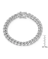 Steeltime Men's Stainless Steel Miami Cuban Chain Link Style Bracelet with 10mm Box Clasp Bracelet