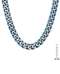 Steeltime Men's Stainless Steel Ion Plating Cuban Link Chain Necklace