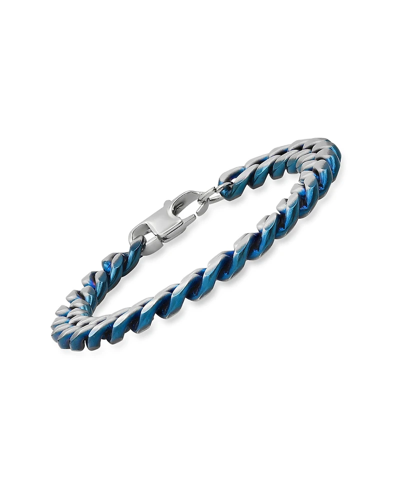 Steeltime Men's Stainless Steel Ion Plating Cuban Link Chain Bracelet