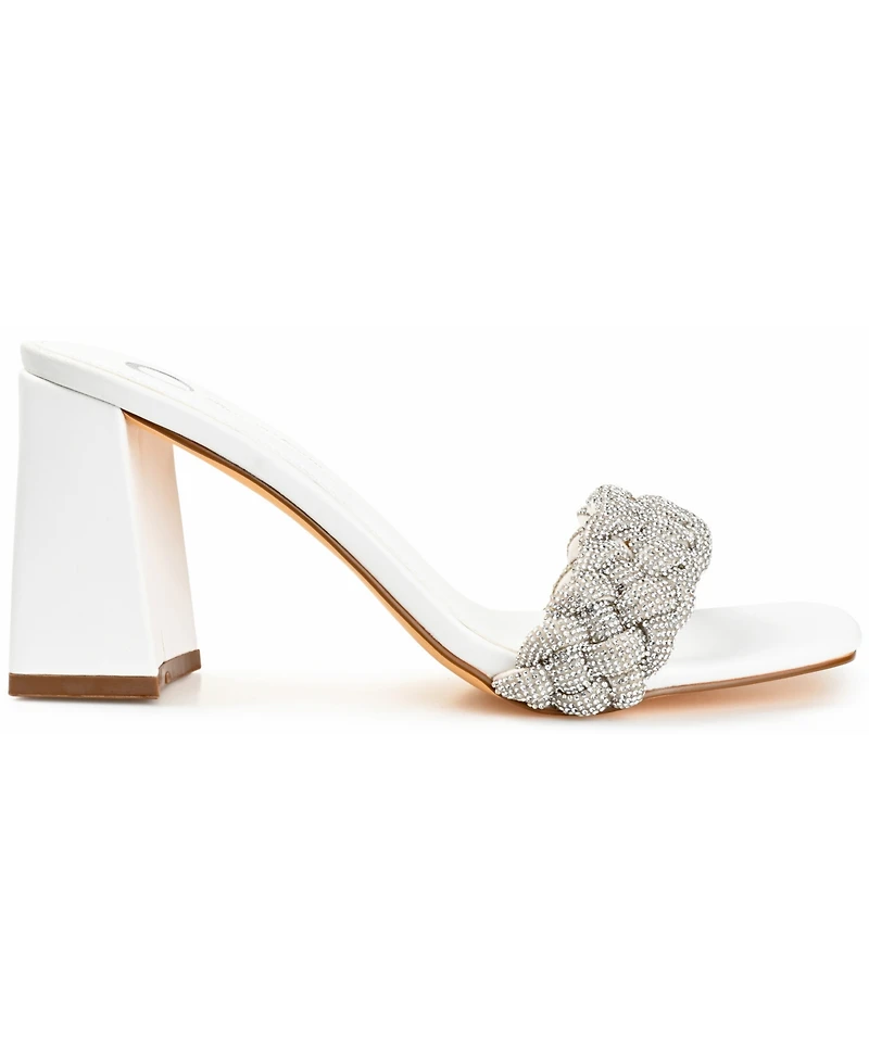 Journee Collection Women's Sashaa Braided Rhinestone Sandals