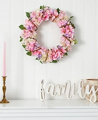 Hydrangea Artificial Wreath, 16"