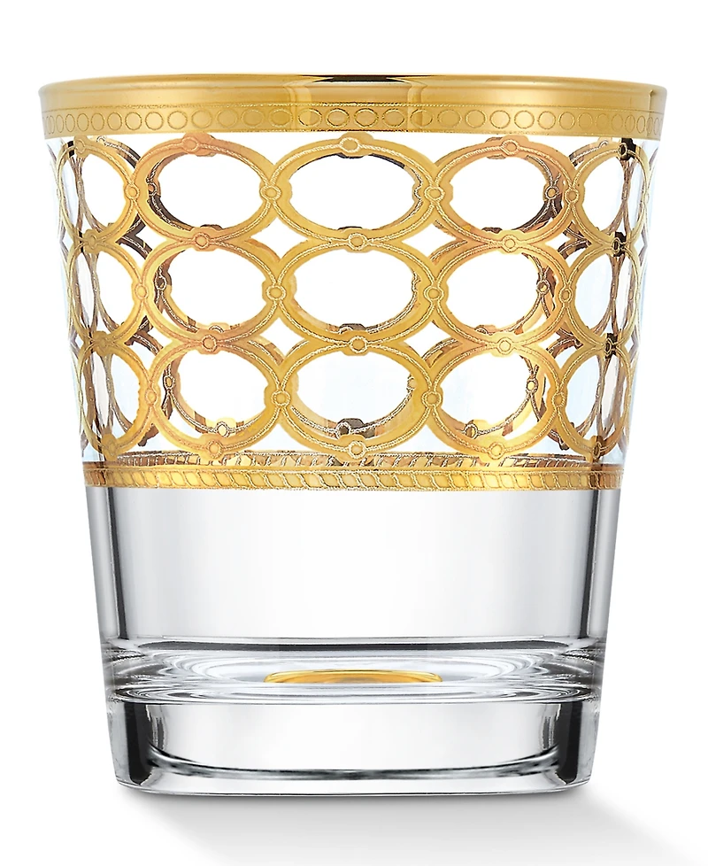 Lorren Home Trends 4 Piece Infinity Gold Ring Double Old Fashion Set
