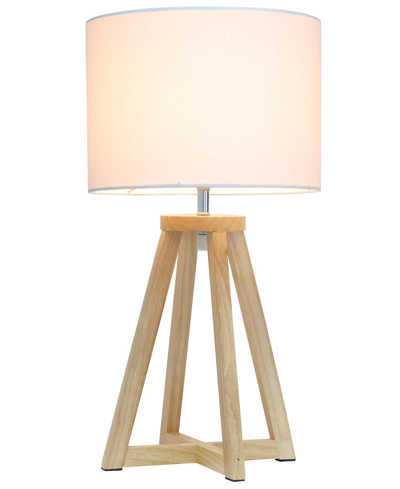 Simple Designs Interlocked Triangular Wood Table Lamp