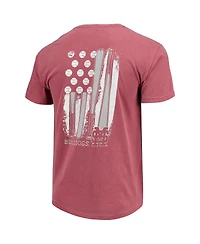 Men's Maroon Mississippi State Bulldogs Baseball Flag Comfort Colors T-shirt
