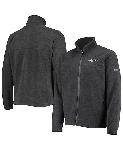 Men's Columbia San Antonio Spurs Heathered Charcoal Flanker Full-Zip Jacket