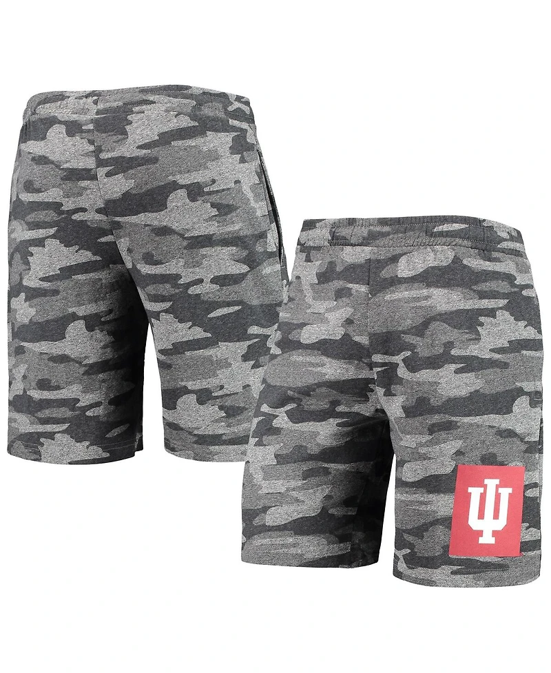 Men's Concepts Sport Charcoal, Gray Indiana Hoosiers Camo Backup Terry Jam Lounge Shorts