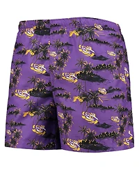 Men's Foco Purple Lsu Tigers Island Palm Swim Trunks