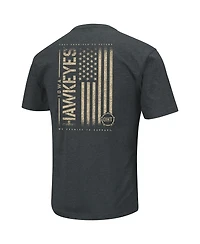 Men's Colosseum Heathered Black Iowa Hawkeyes Oht Military-Inspired Appreciation Flag 2.0 T-shirt