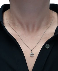 Wrapped Diamond Star of David 18" Pendant Necklace (1/10 ct. t.w.) in 10k White or Yellow Gold, Created for Macy's
