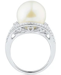 Honora Cultured White Ming Pearl (11-13mm) & Diamond (1/3 ct. t.w.) Ring 14k Gold