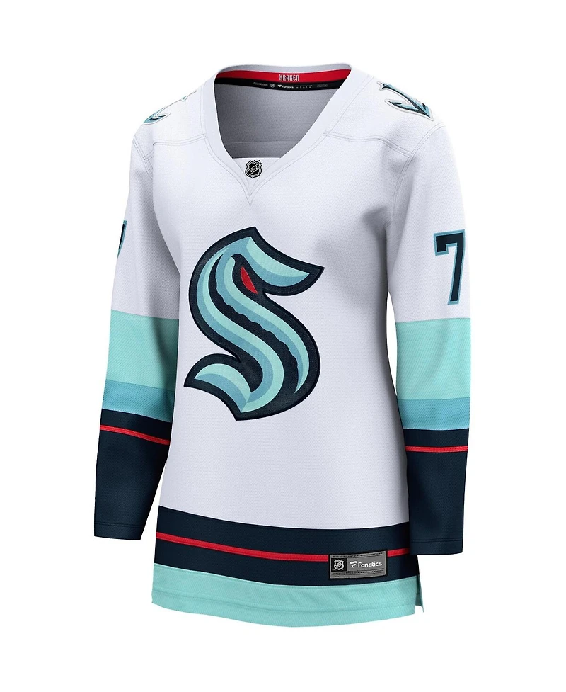 Women's Fanatics Jordan Eberle White Seattle Kraken Away Premier Breakaway Player Jersey